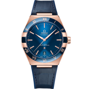 OMEGA® Constellation 41 mm, Sedna™ gold on leather strap