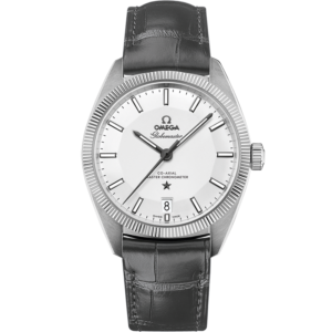 OMEGA® Constellation Globemaster 39 mm, steel on leather strap