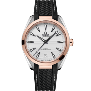 OMEGA® Seamaster Aqua Terra 150M 41 mm, steel – Sedna™ gold on rubber strap