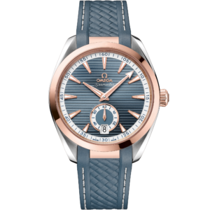 OMEGA® Seamaster Aqua Terra 150M 41 mm, steel – Sedna™ gold on rubber strap