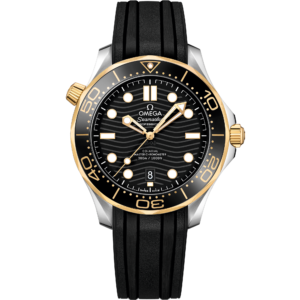 OMEGA® Seamaster Diver 300M 42 mm, steel – yellow gold on rubber strap