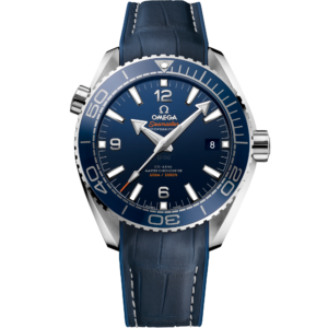 OMEGA® Seamaster Planet Ocean 600M 43.5 mm, steel on leather strap with rubber lining