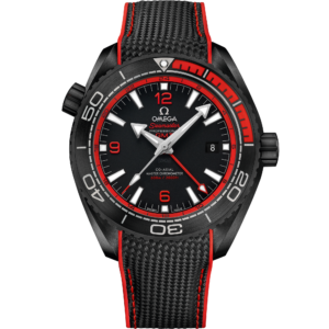 OMEGA® Seamaster Planet Ocean 600M 45.5 mm, black ceramic on rubber strap